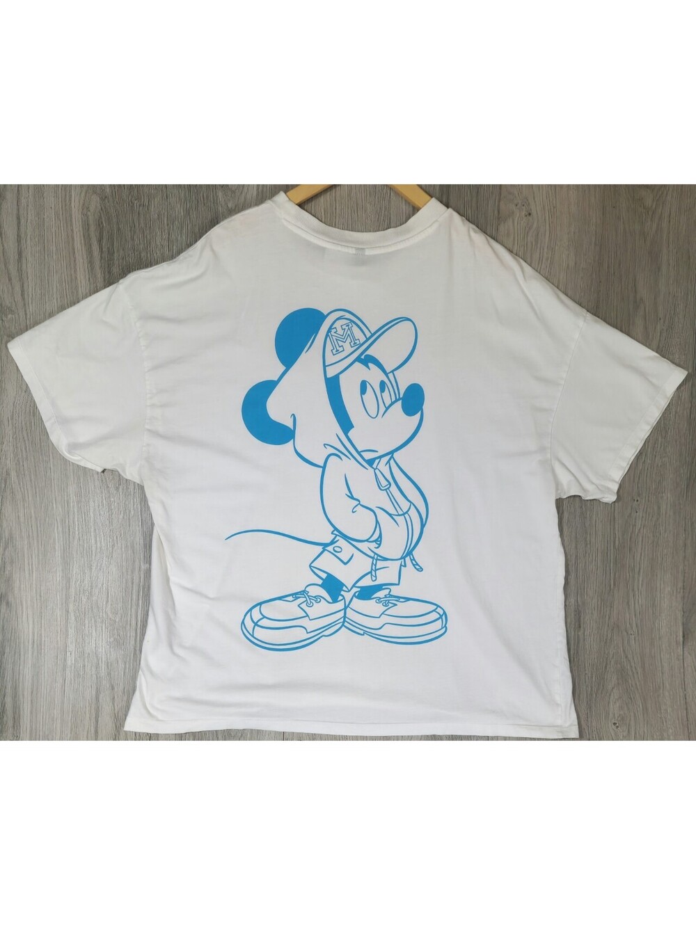 Mickey Mouse Disney Rubber Label Divided H&M Hipster Shirt Fits Like Sz XL#12